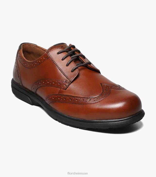 Florsheim رجال عمل loedin الصلب اصبع القدم wingtip أكسفورد 6B6H414 بني الأحذية