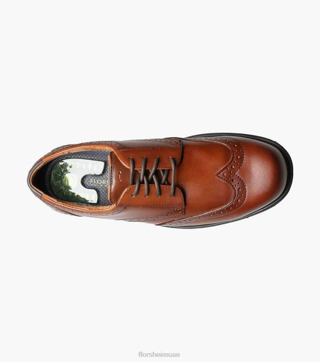 Florsheim رجال عمل loedin الصلب اصبع القدم wingtip أكسفورد 6B6H414 بني الأحذية