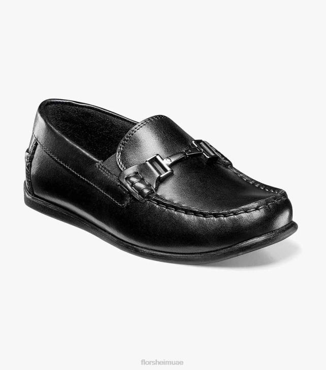 Florsheim أطفال جاسبر الابن. moc تو بت متعطل 6B6H499 أسود الأحذية