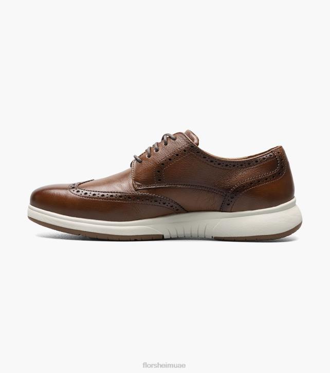 Florsheim رجال الذوق العمل الصلب اصبع القدم wingtip أكسفورد 6B6H406 كونياك الأحذية