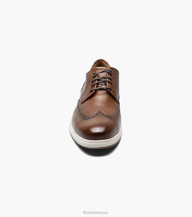 Florsheim رجال الذوق العمل الصلب اصبع القدم wingtip أكسفورد 6B6H406 كونياك الأحذية